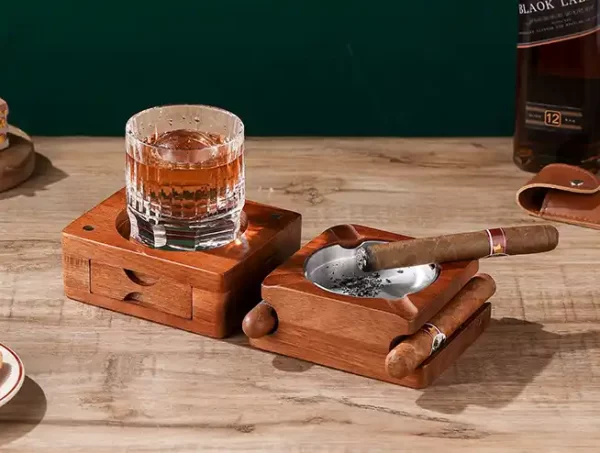 wood cigar ashtray